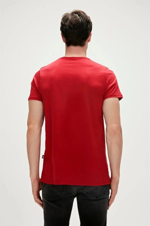 Bad Bear Manuscript T-Shirt Lava Kırmızı Baskılı Erkek Tişört - 4