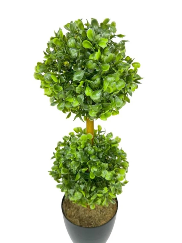Nettenevime Yapay Ağaç Şimşir Top 2 Toplu 12x40cm Siyah Saksıda - Resim 2