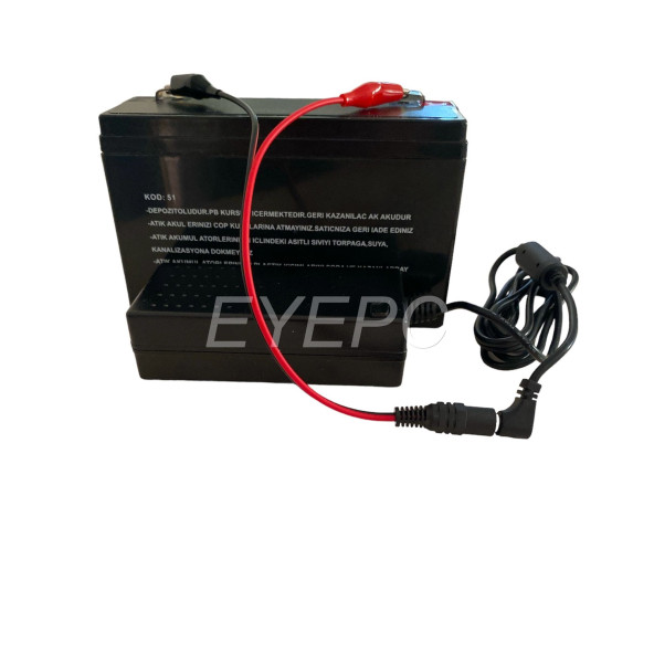 NCPLİNE 6v 12ah 20hr Bakımsız Kuru Akü 6 Volt 12 Amper+ Akü Şarj Aleti Timsah KABLO SET