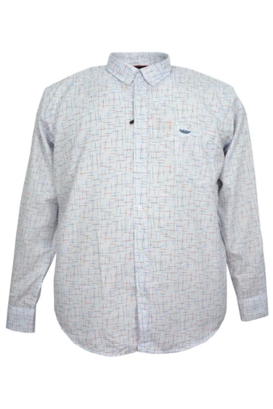 Erkek 100 kilo İçin Uygun Slim Kalıp Beyaz Uzun Kol Gömlek ürün görseli