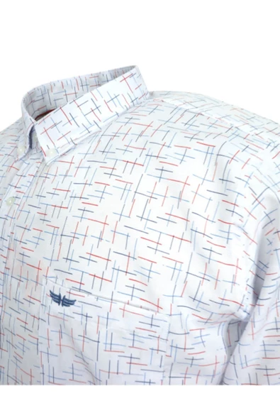 Erkek 100 kilo İçin Uygun Slim Kalıp Beyaz Uzun Kol Gömlek - Resim 2