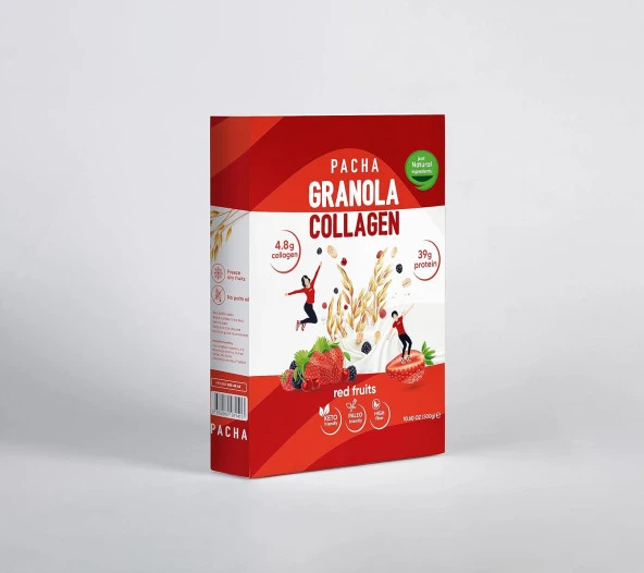 | Doğal Kolajen ve Proteinli Granola | Kırmızı Meyveli