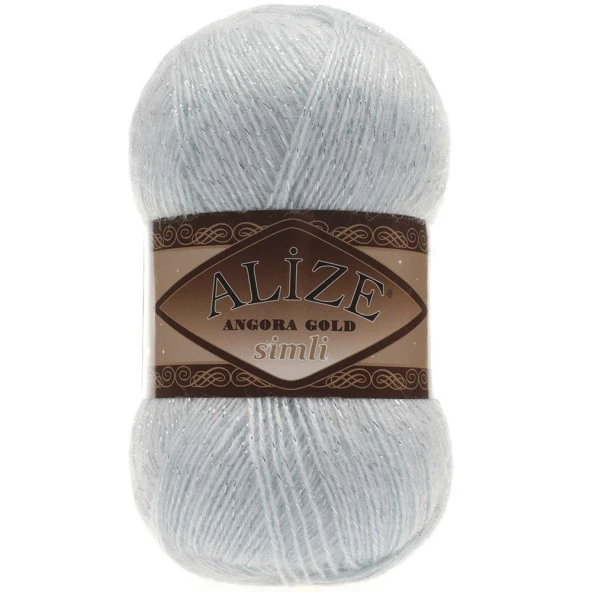 Alize Angora Gold Simli El Örgü İpi 514 Simli Buz Mavisi