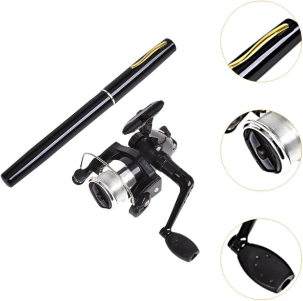 Valkyrie 1 Metre Teleskopik 5.1.1 Mini Cep Olta Seti Kalem Spin Kamış Olta - 6