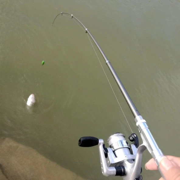 Valkyrie 1 Metre Teleskopik 5.1.1 Mini Cep Olta Seti Kalem Spin Kamış Olta - 8