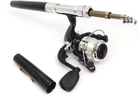 Valkyrie 1 Metre Teleskopik 5.1.1 Mini Cep Olta Seti Kalem Spin Kamış Olta - 10