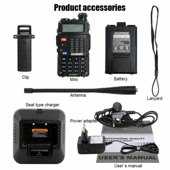 Valkyrie Baofeng BF-F8HP Dual Band 8 Watt Profesyonel El Telsizi - 3. Nesil UV-5R - 2