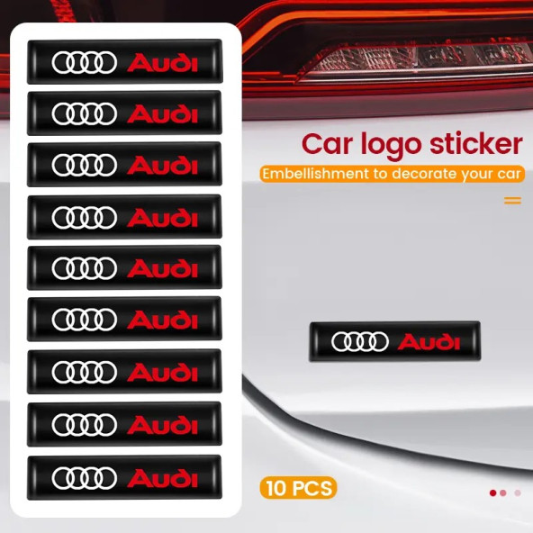 AUDI LOGOLU 10'LU ARMA STICKER (60MM-14 MM) ürün görseli