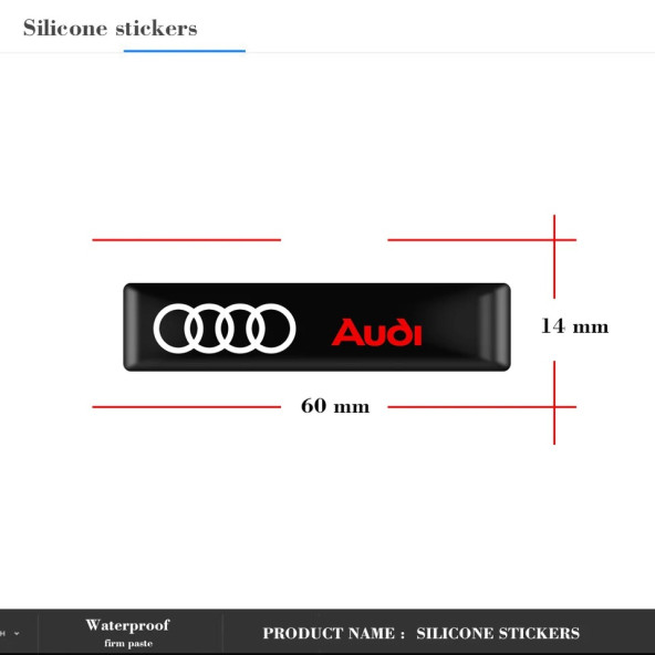 AUDI LOGOLU 10'LU ARMA STICKER (60MM-14 MM) - Resim 2