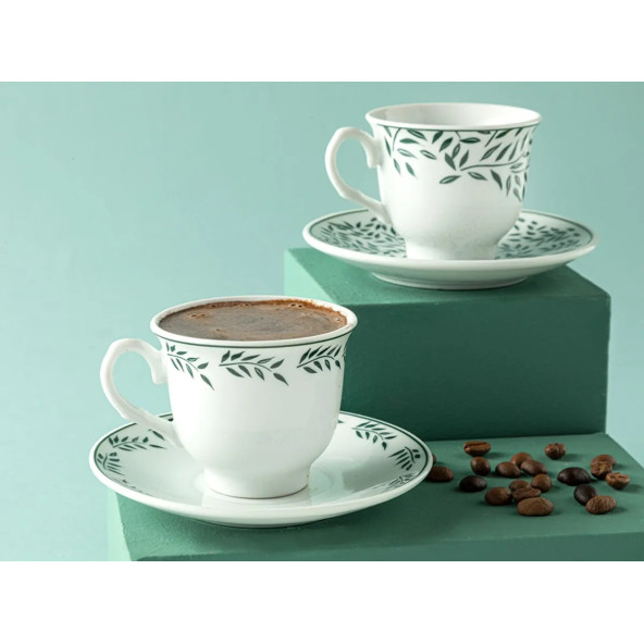 English Home Blatt Porselen 2'li Kahve Fincan Takımı 80 Ml Yeşil - 2