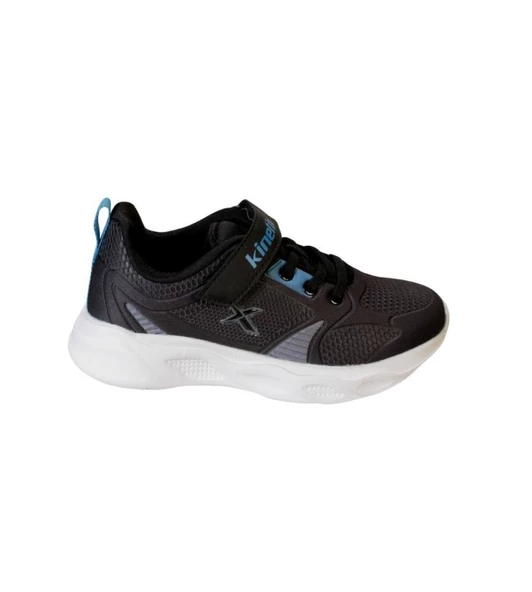 KİNETİX Erkek Çocuk Siyah Gri Cilt Çırtlı Sneaker Spor Yürüyüş Ayakkabısı - 2