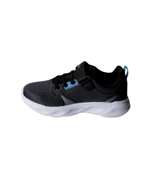 KİNETİX Erkek Çocuk Siyah Gri Cilt Çırtlı Sneaker Spor Yürüyüş Ayakkabısı - 8