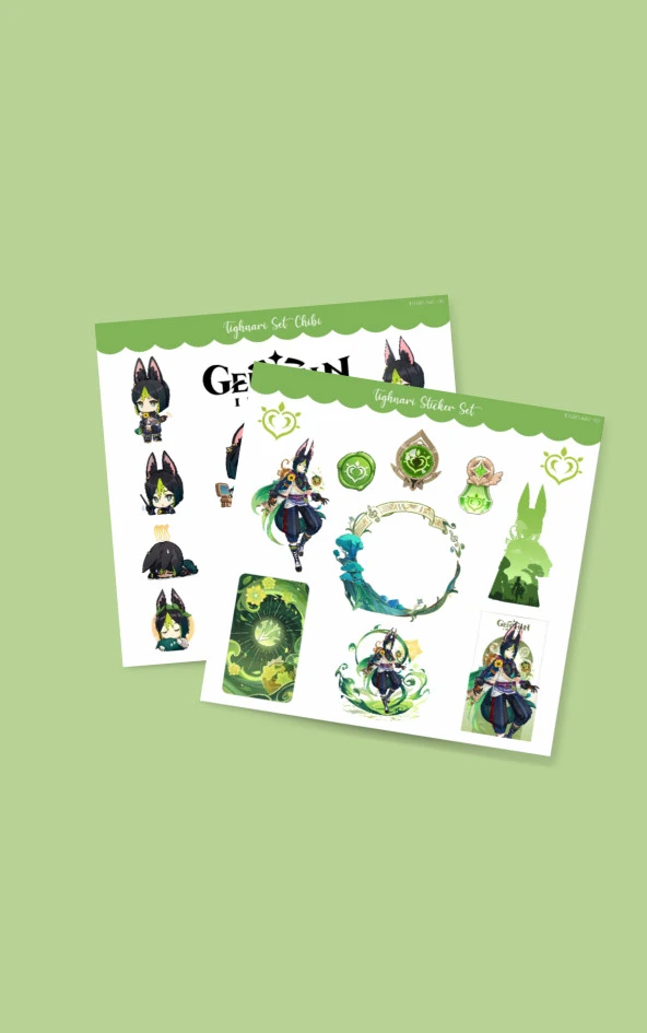 Genshin İmpact - Tighnari 2li Sticker Set-Parlak Kağıt- - 2