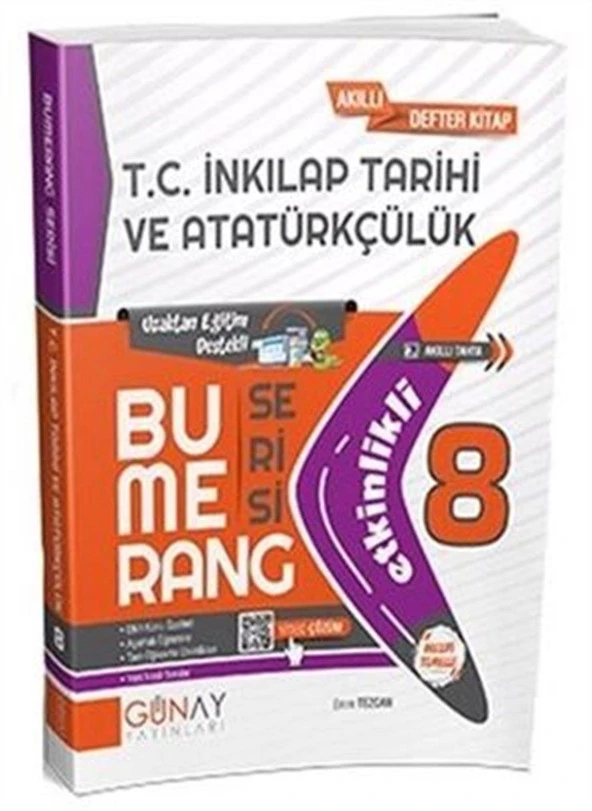 8. Sınıf Bumerang Etkinlikli T.C. İnkılap Tarihi ve Atatürkçülük Soru Bankası Günay Yayınları