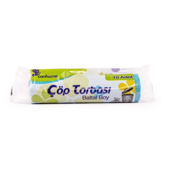 Çöp Torbası Battal Boy 75x90 Cm 10'lu x 1 Rulo Mavi Çöp Poşeti