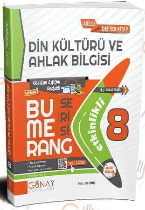 8. Sınıf LGS Din Kültürü ve Ahlak Bilgisi Etkinlikli Bumerang Soru Bankası Günay Yayınları