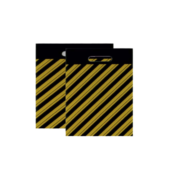 Mağaza Poşeti Çizgili Siyah Poşet (NO 2) 50'li Diagonal Takviyeli Poşet - 3