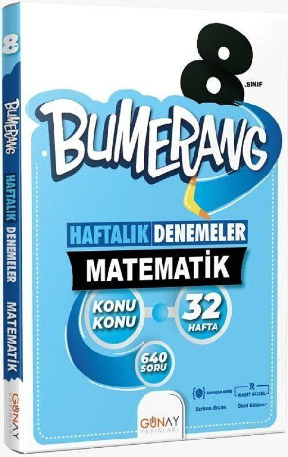 8. Sınıf Matematik Bumerang Konu Konu Haftalık Denemeler Günay Yayınları