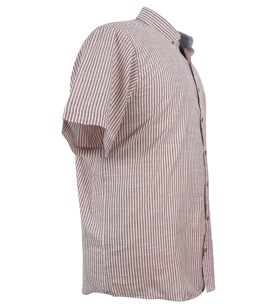 Erkek Büyük Beden Battal Boy Pamuklu Kısa Kol Gömlek - Resim 2