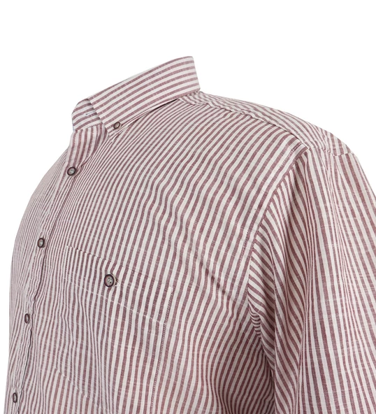 Erkek Büyük Beden Battal Boy Pamuklu Kısa Kol Gömlek - Resim 4