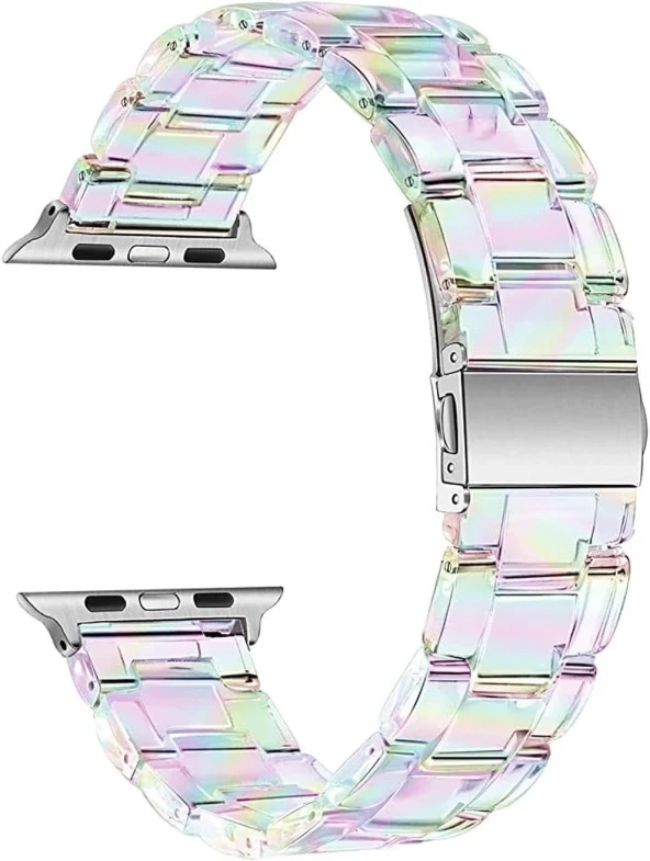Apple Watch Series 8 41mm için Kordon Stainless Transparent Clear