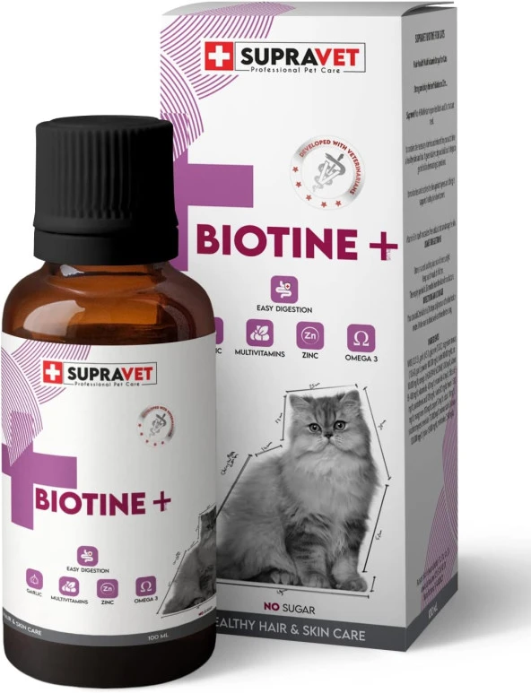 +B For Cats Biotine Damla 100 ML + Zinc + Multi Vitamin (Kediler Için Tüy Sağlığı Damlası)