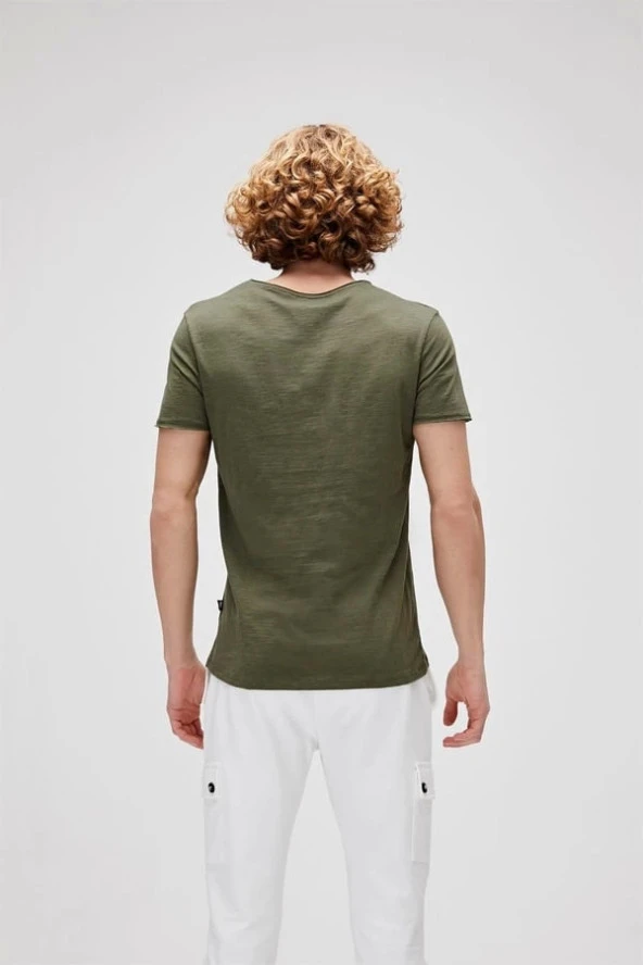 Bad Bear O-Neck T-Shirt Haki Yeşil Basic Erkek Tişört - Resim 3