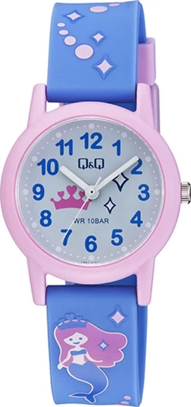 Q&Q V23A-019VY MAVİ SİLİKON KORDON ÇOCUK KOL SAATİ ürün görseli 1