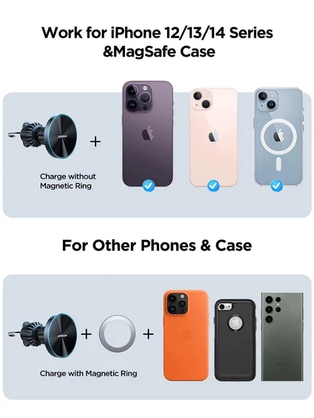 Manyetik Kablosuz Araç Şarj Cihazı Ultra Güçlü Tutuş JR-ZS240 Pro - Resim 5