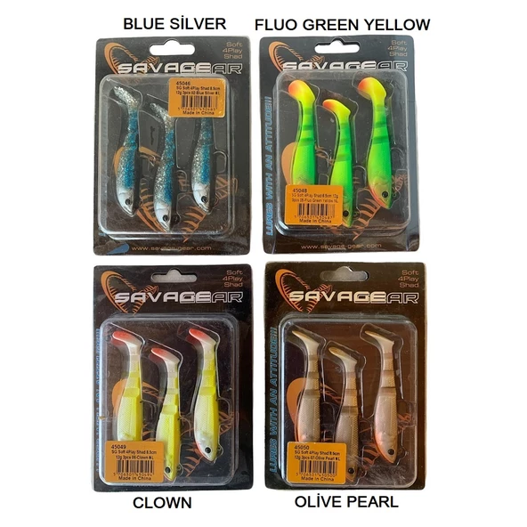 Savage Gear Soft 4Play Shad 8.5cm 12gr 3'lü Paket Silikon Suni Yem