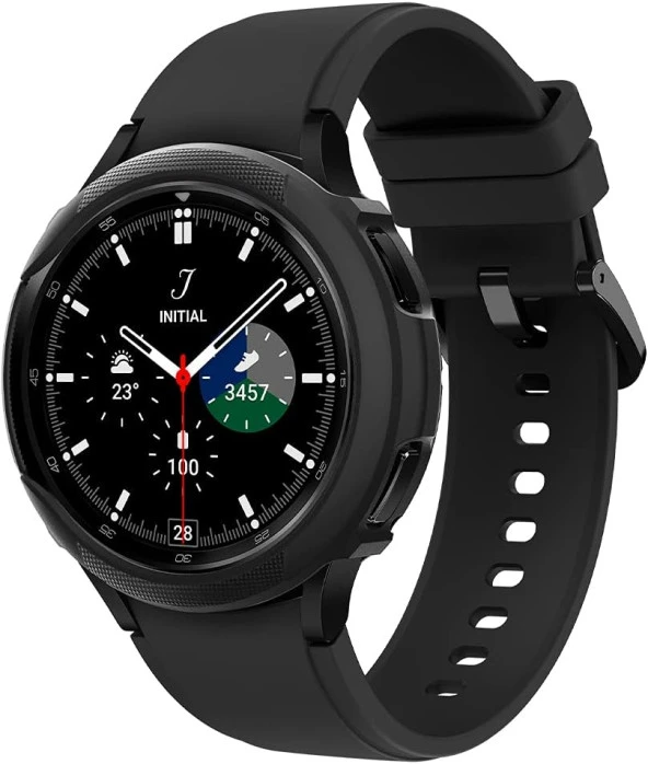Samsung Galaxy Watch 4 Classic (46mm) ile Uyumlu Kılıf Liquid Air Matte Black - ACS03140