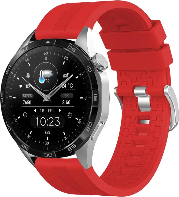 46mm Akıllı Saat Modelleri İçin HUAWEI Watch (GT4/Watch 4 Pro/GT3/GT3 Pro/GT2/GT2 Pro) SAMSUNG Watch (Gear S3 Frontier/Galaxy Watch 46mm) Yumuşak Şerit Model 22mm Silikon Kordon