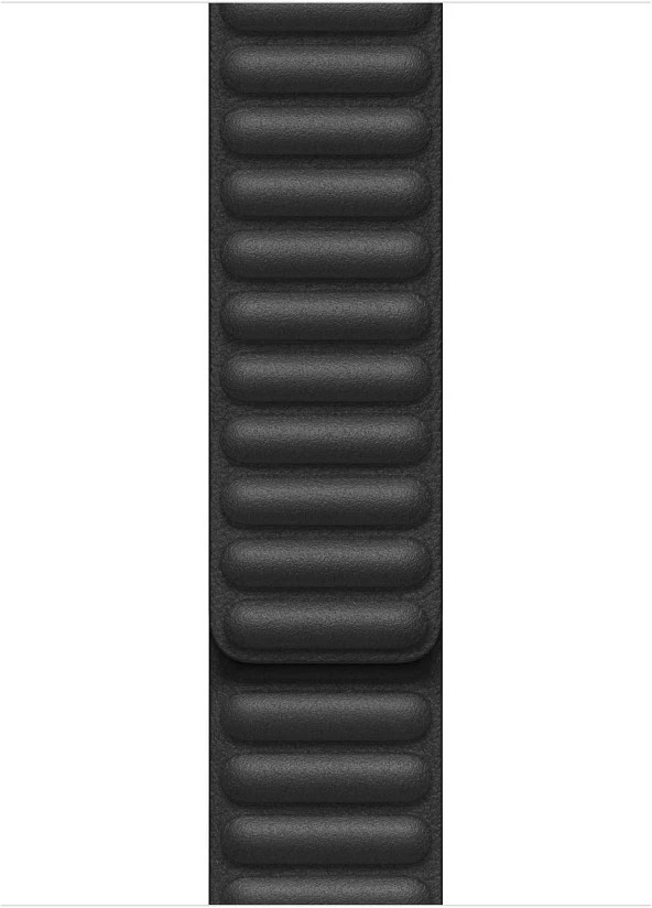 Apple Watch Series 8 45mm için Kordon Leather Link Band Siyah
