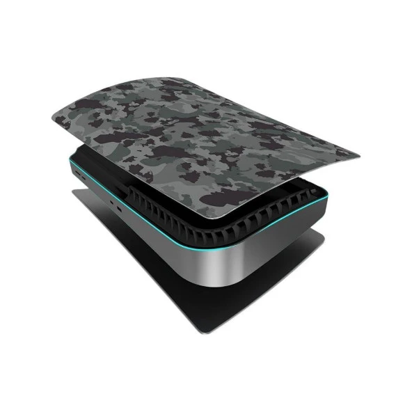 Cosmostech PS5 Dijital Sürüm Uyumlu - Army Kamuflaj Desenli Konsol Faceplate Shell Covers Kapakları - Resim 3