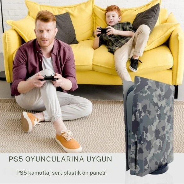 Cosmostech PS5 Dijital Sürüm Uyumlu - Army Kamuflaj Desenli Konsol Faceplate Shell Covers Kapakları - Resim 10