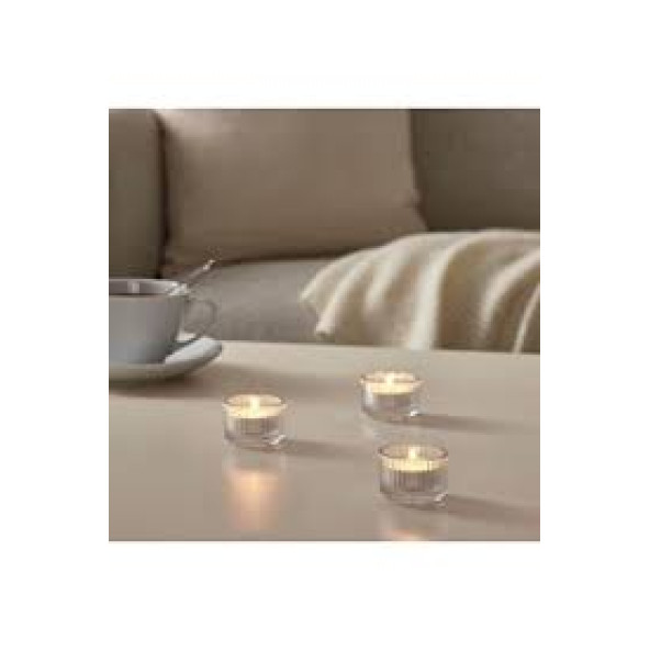 IKEA Fınsmak Tealight Cam Mumluk, Saydam Cam 3 Adet