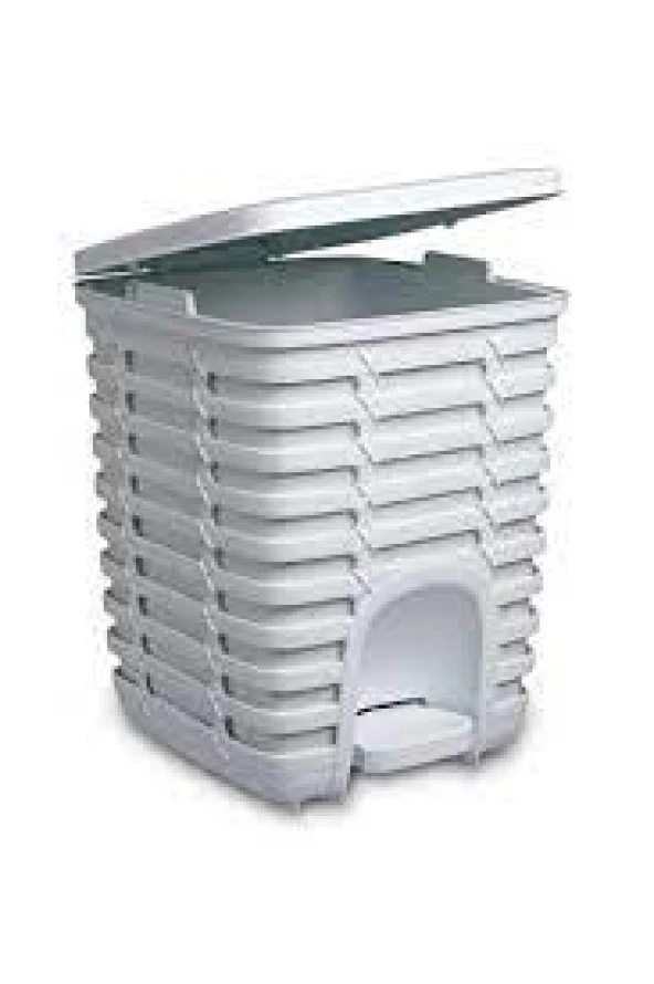 Primanova Palm Pedallı Çöp Kovası 9 Lt Beyaz - Ev M-E54-01 - Resim 2