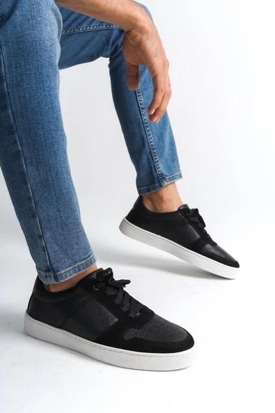 Erkek Hakiki Deri Süet Bağcıklı Esnek Taban Günlük Spor Ayakkabı Sneaker - 2