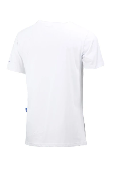 Erkek Bisiklet Yaka Standart Fit Göğüs Baskılı Beyaz T-Shirt - 4