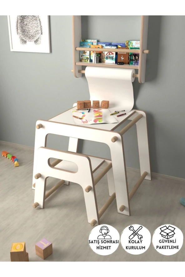 Montessori Çocuk Oyun Ve Aktivite Masası Ve Sandalye - 1