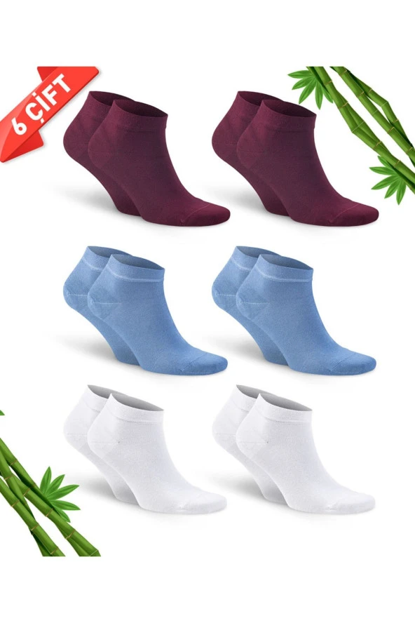 Premium Dikişsiz Erkek Bambu Patik Çorap 6'lı Asorti Set - 10500-bbm