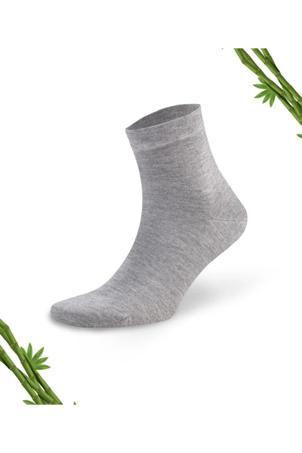 Premium Yazlık Grimelanj Renk Dikişsiz Erkek Bambu Yarım Konç Çorap 6'lı Set - Resim 2