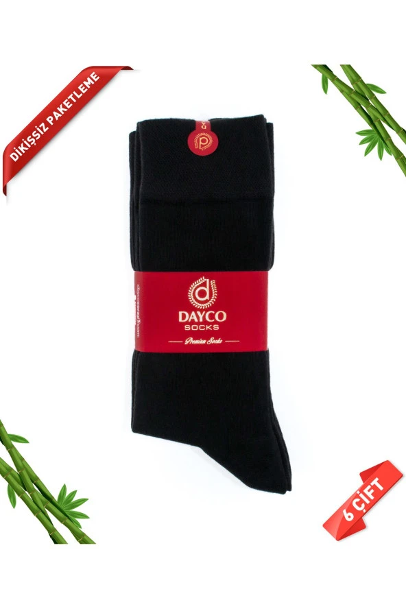 Premium Klasik Uzun Boy Siyah Renk Kışlık Erkek Bambu Soket Çorap - Resim 3