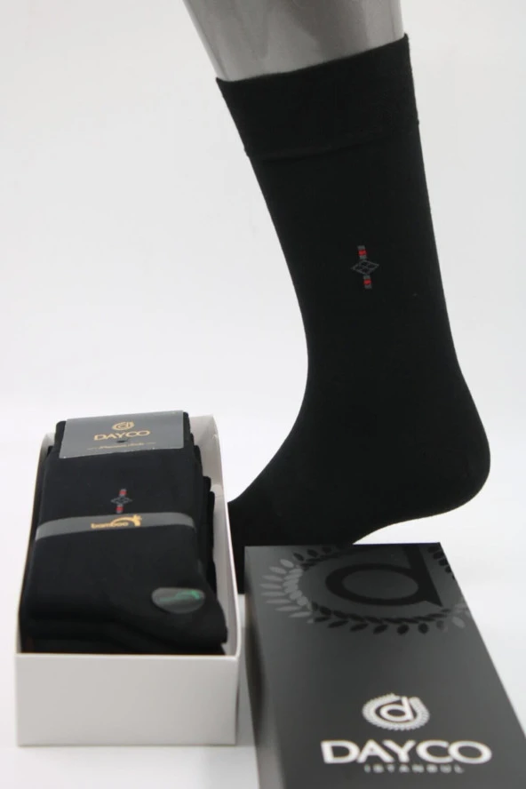 Premium Klasik Uzun Boy Siyah Renk Kışlık Erkek Bambu Soket Çorap - Resim 6