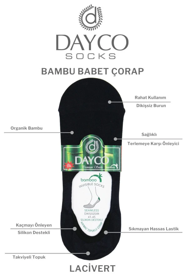 Erkek 4'lü Bambu Babet Çorabı SİYAH/LACİVERT/GRİ/FÜME - 5