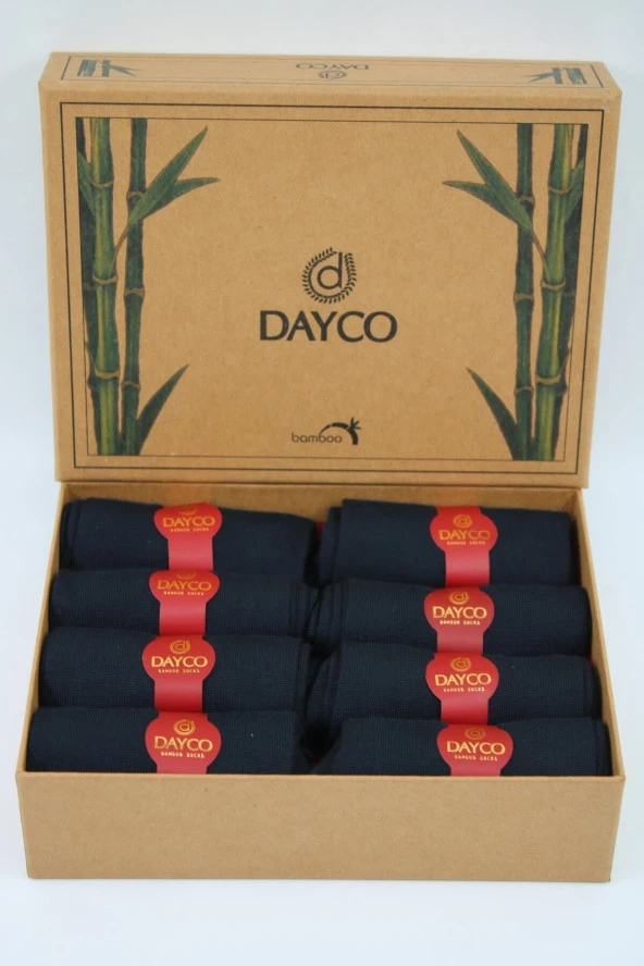 Premium Dikişsiz Yazlık Bambu Çorap 8'li Set Kraft Kutulu Lacivert - 475 - 41-44 - Resim 2