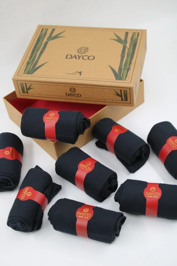 Premium Dikişsiz Yazlık Bambu Çorap 8'li Set Kraft Kutulu Lacivert - 475 - 41-44 - Resim 4