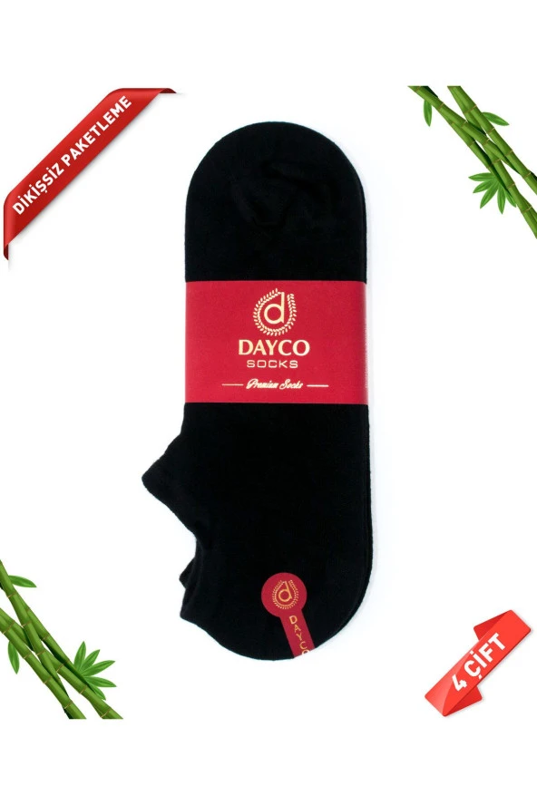 Bambu Erkek Sneakers Görünmez Spor Siyah Çorap - 3