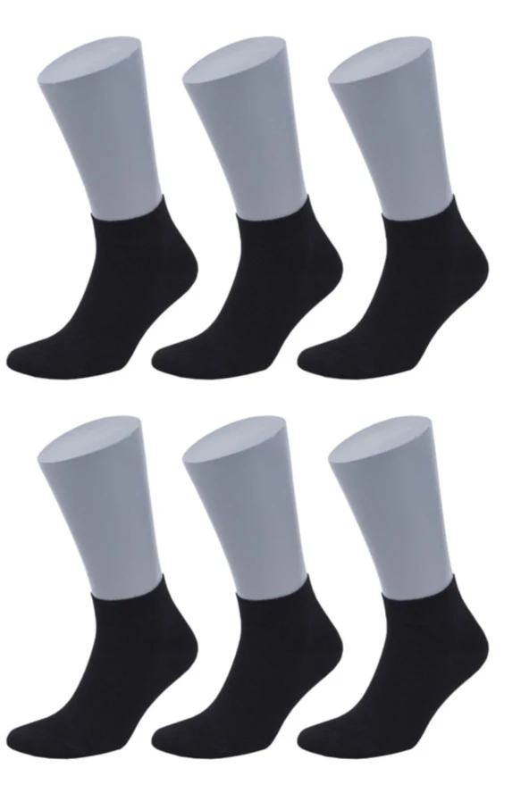 Kadın Siyah 6'lı Patik Çorap - 3