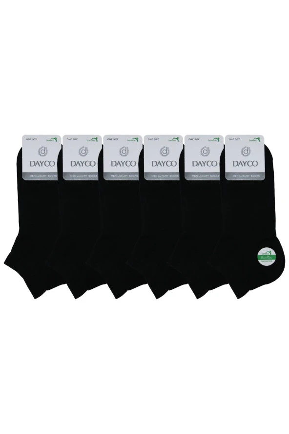 Bambu Erkek Dikişsiz Premium Patik Siyah Çorap 6'lı Set - 5
